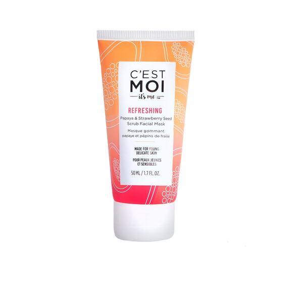 C'est Moi Refreshing Papaya & Strawberry Seed Scrub Facial Mask 1.7 fl oz - Picture 1 of 7